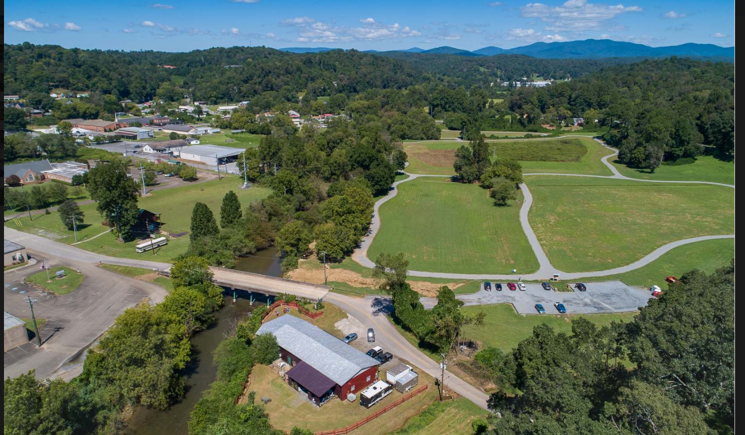Aerial view of the North Georgia physical infrastructure field in Ellijay